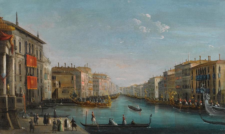 Venice A View Of The Grand Canal From The Palazzo Balbi Looking Toward ...