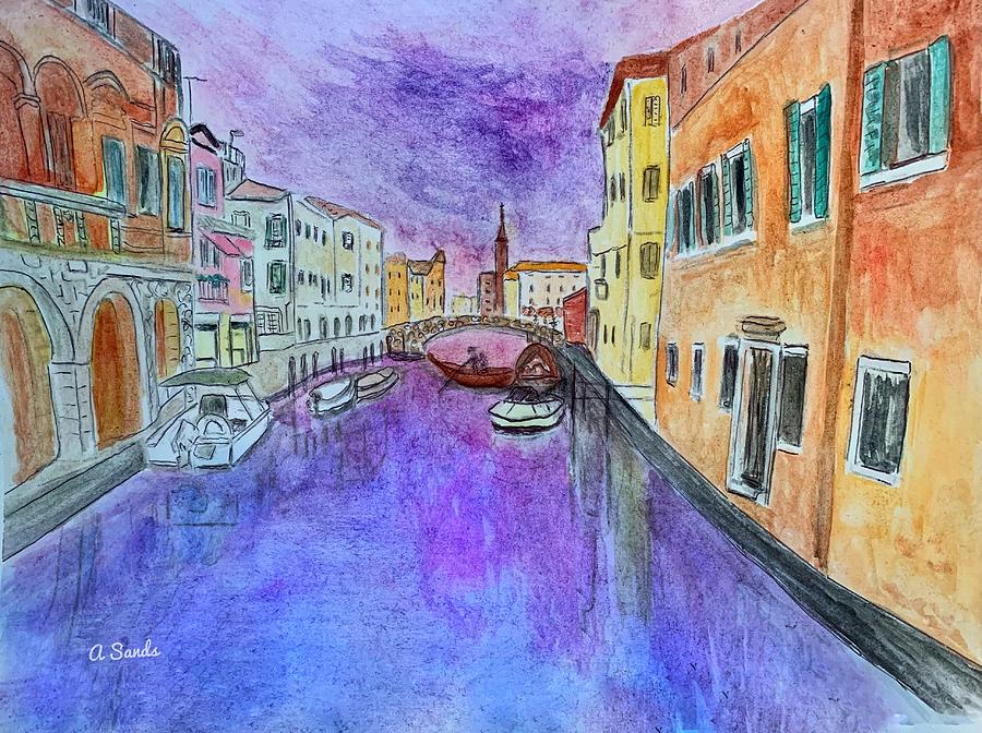 Venice at Dusk Painting by Anne Sands