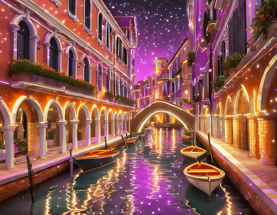Venice at Night Digital Art by Stephanie Fischer Venice at Night Digital Art by Stephanie Fischer