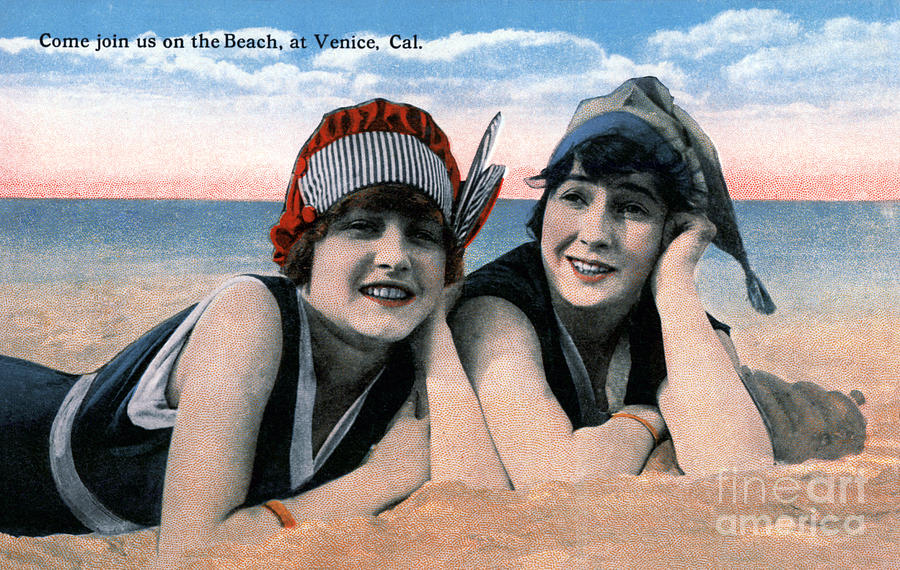 Venice Beach Bathing Beauties Photograph by Sad Hill - Bizarre Los Angeles Archive