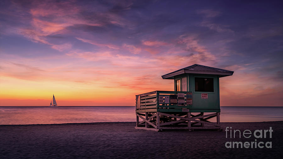 Venice Beach  Lifeguard Stand, Florida Photograph by Liesl Walsh