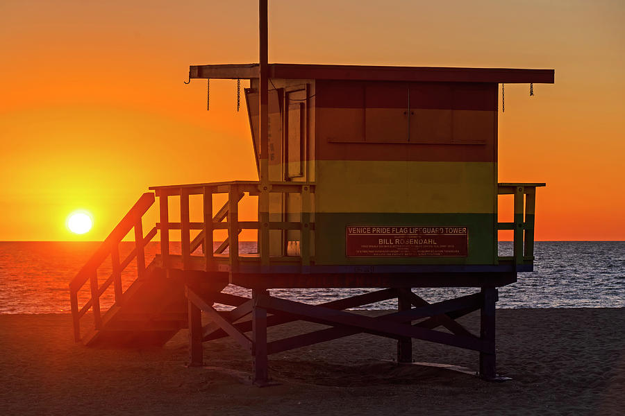 Venice Beach Rainbow Lifeguard Station Venice California Los Angeles Photograph by Toby McGuire