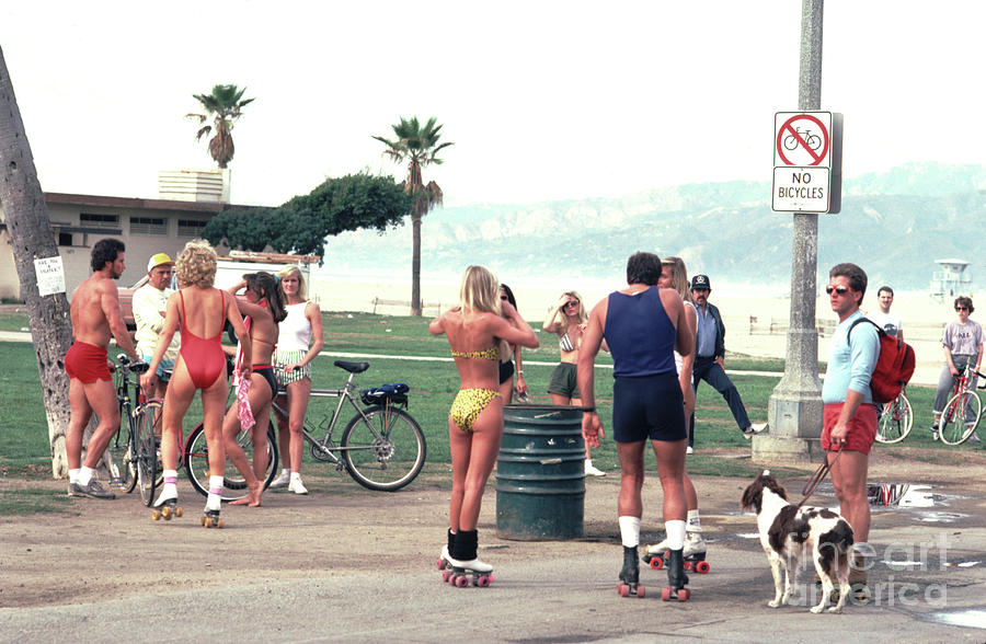 Venice Beach Scene, California, 1980s  Photograph by Tom Wurl