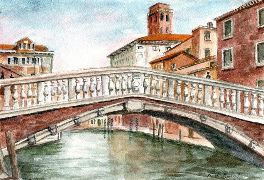 Venice bridge Painting by David Dorrell