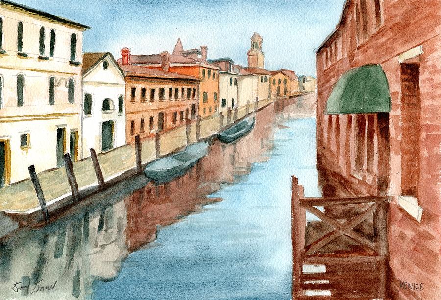 Venice Canal Painting by David Dorrell