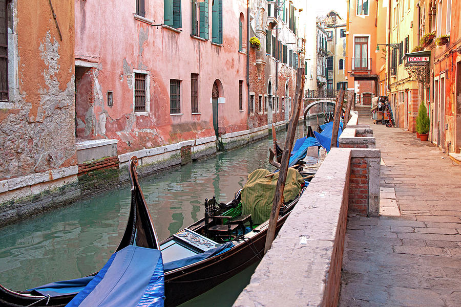 Venice Canal Walk - Venice, Italy Photograph by Denise Strahm