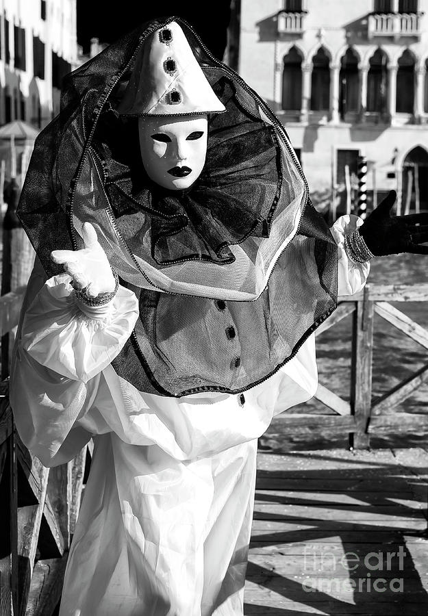 Venice Carnival Clown Shadows in Italy Photograph by John Rizzuto
