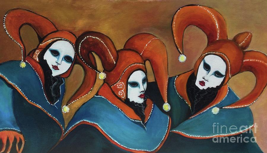 Venice carnaval Painting by Lana Sylber
