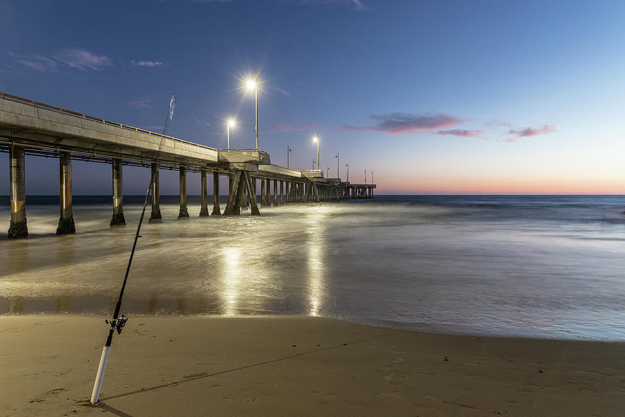 Venice Fishing Pier and Fishing Pole  Photograph by John McGraw