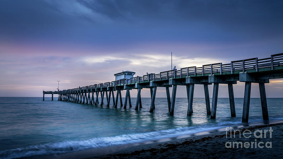 Venice Fishing Pier, Florida at Blue Hour Photograph by Liesl Walsh