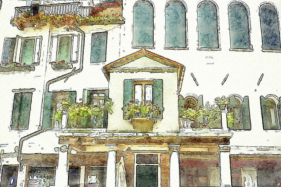 Venice Ghetto Window  Digital Art by John Vincent Palozzi