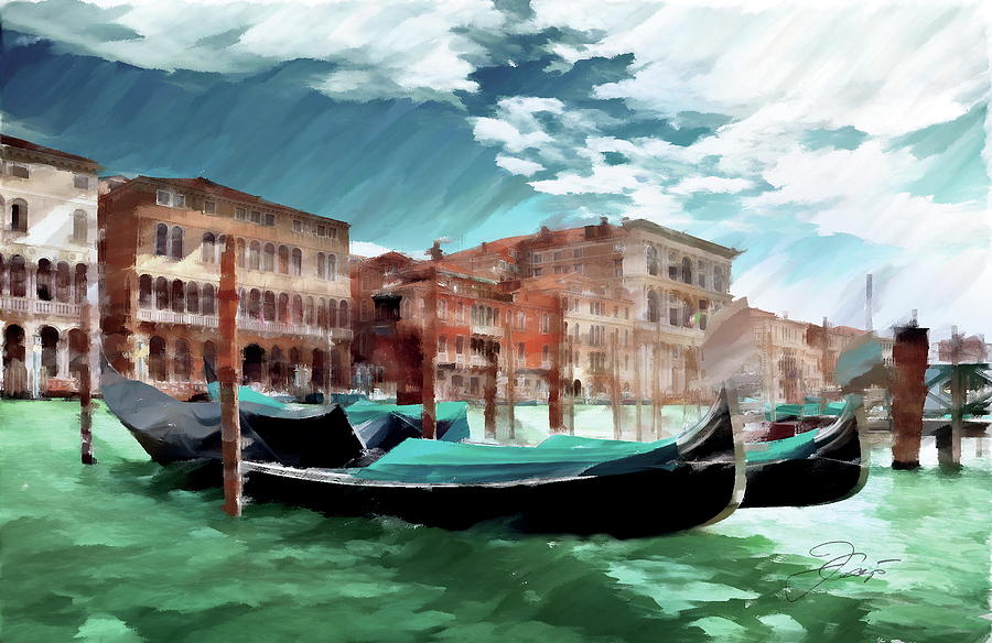 Venice gondolas Digital Art by Jerzy Czyz