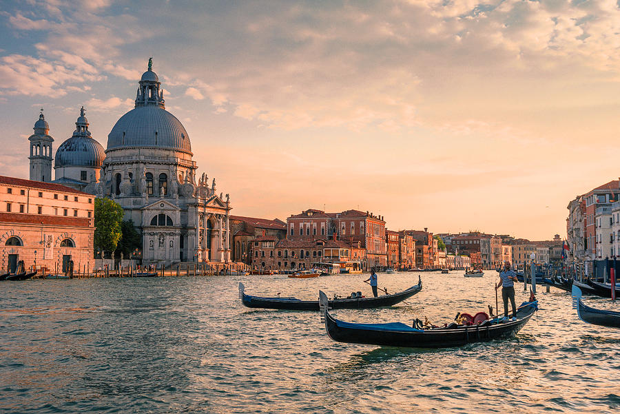 Venice Mixed Media - Venice Gondolas Travel Poster  by Design Turnpike