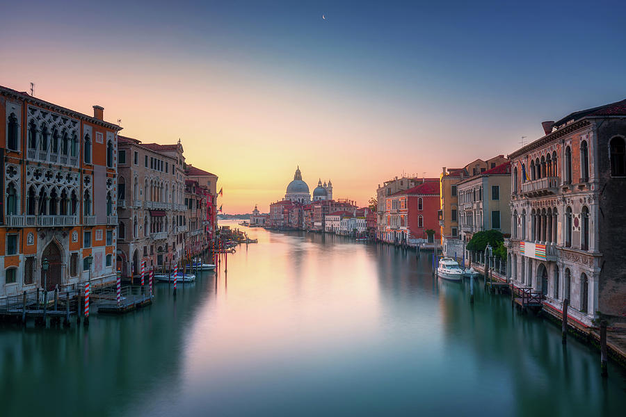Venice, Grand Canal before sunrise Photograph by Stefano Orazzini