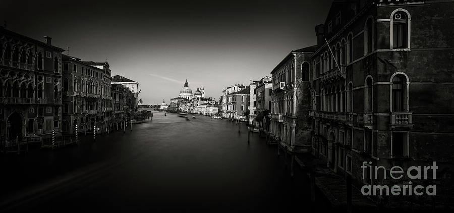 Venice Grand Canal bnw  Photograph by The P