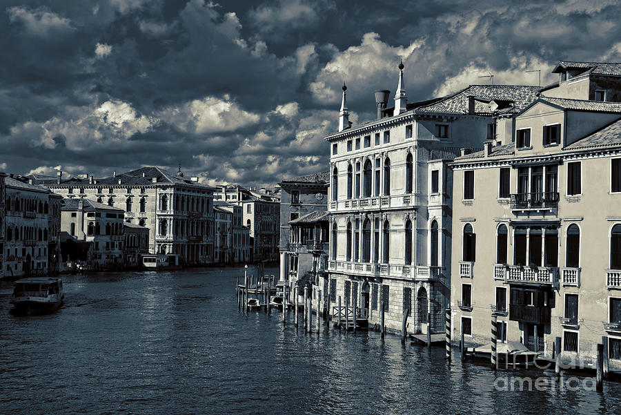 Venice grand canal monochrome Photograph by Delphimages Photo Creations