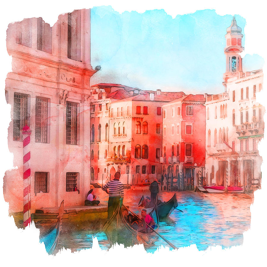 Venice, Italian Panorama - 01 Painting by AM FineArtPrints
