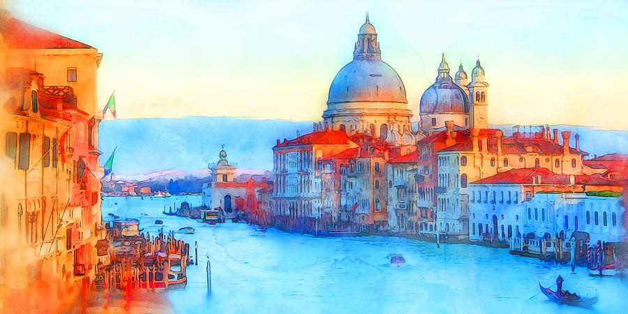 Venice, Italian Panorama - 06 Painting by AM FineArtPrints