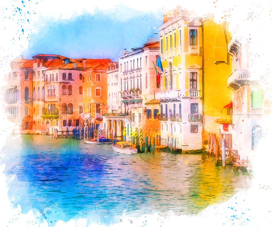 Venice, Italian Panorama - 08 Painting by AM FineArtPrints