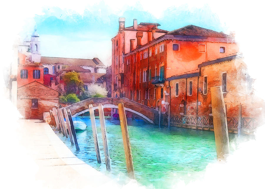 Venice, Italian Panorama - 09 Painting by AM FineArtPrints