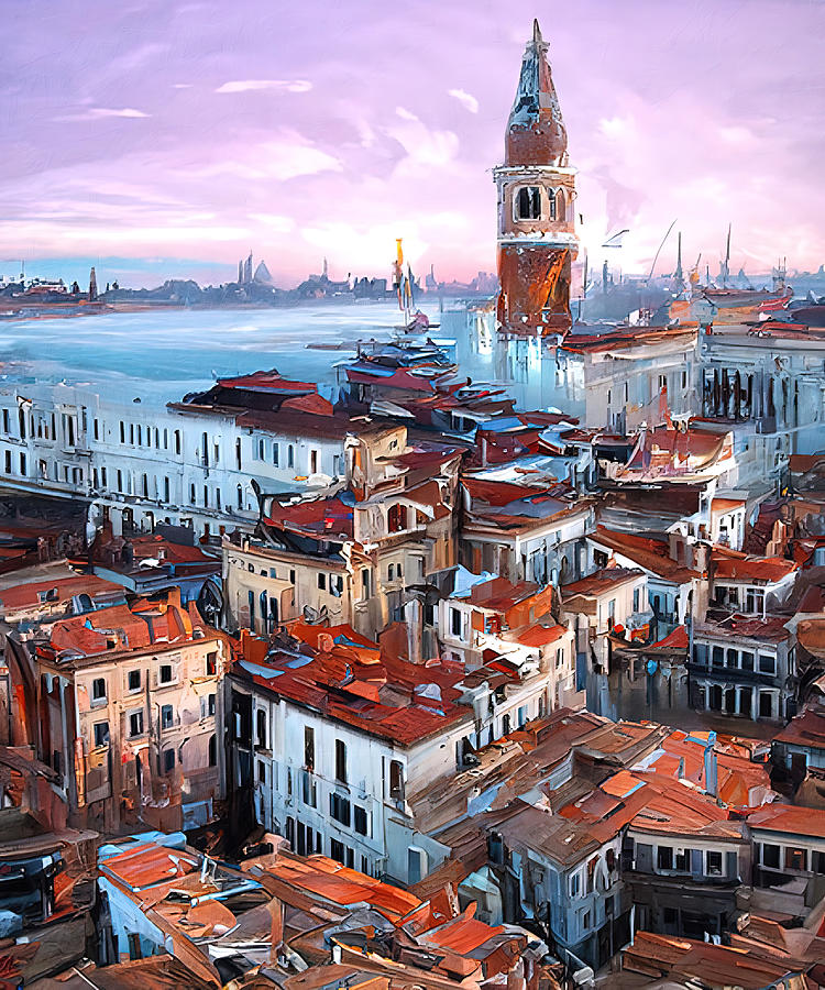 Venice, Italian Panorama - 11 Painting by AM FineArtPrints