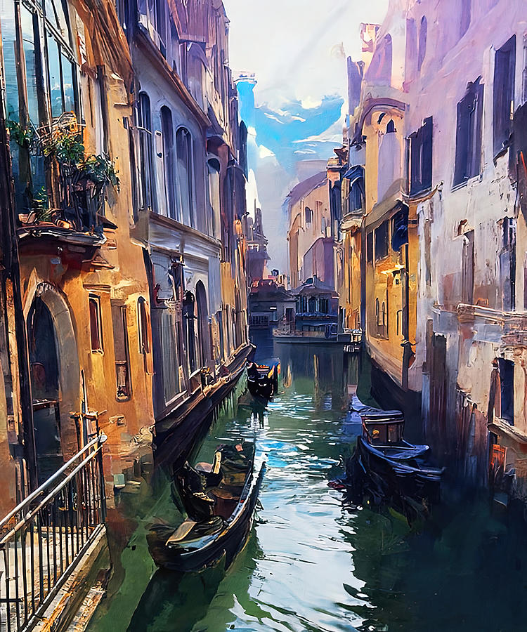 Venice, Italian Panorama - 12 Painting by AM FineArtPrints