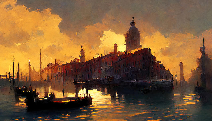 Venice, Italian Panorama - 14 Painting by AM FineArtPrints
