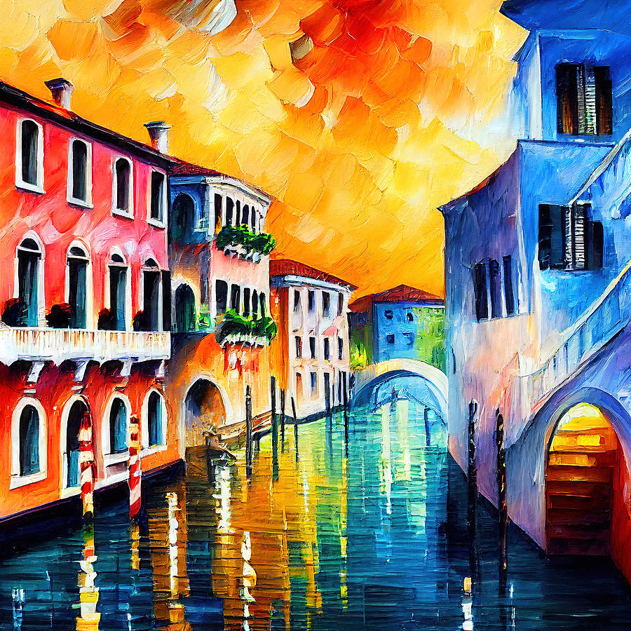 Venice, Italian Panorama - 18 Painting by AM FineArtPrints