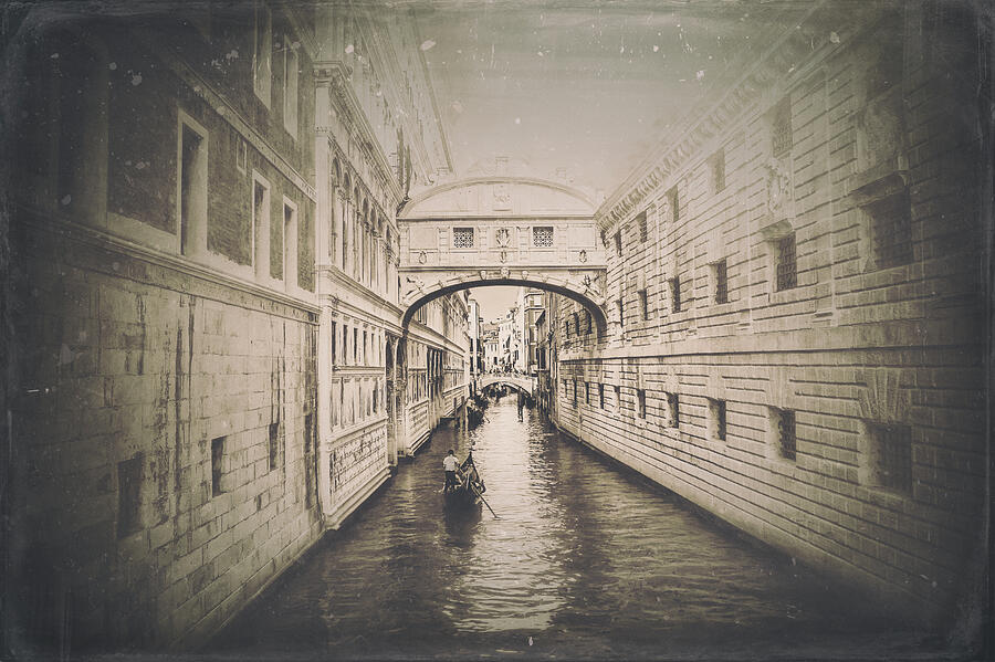 Venice Italy Bridge of Sighs Vintage  Photograph by Carol Japp