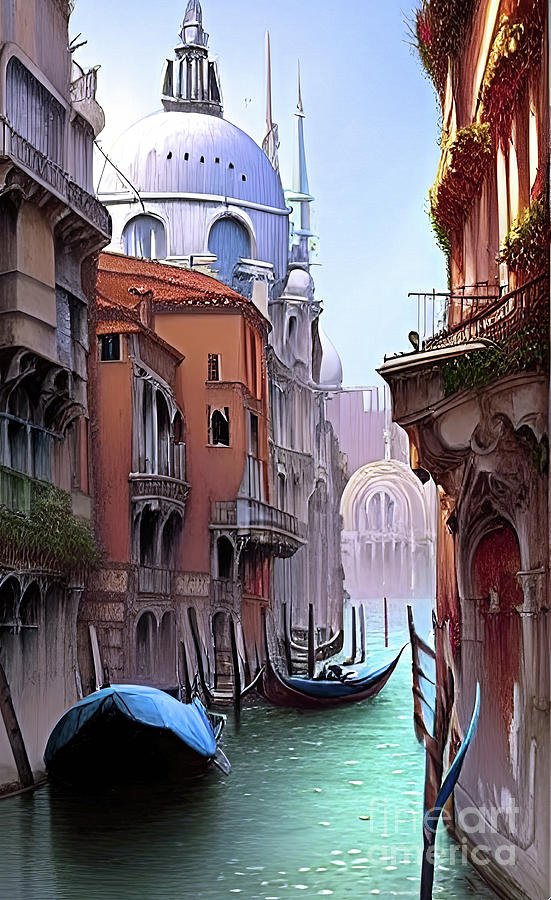 Venice Italy  Canal 2 Digital Art by Elaine Manley