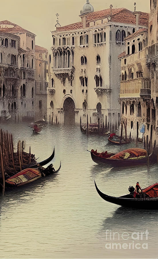 Venice Italy Canal  3  Digital Art by Elaine Manley