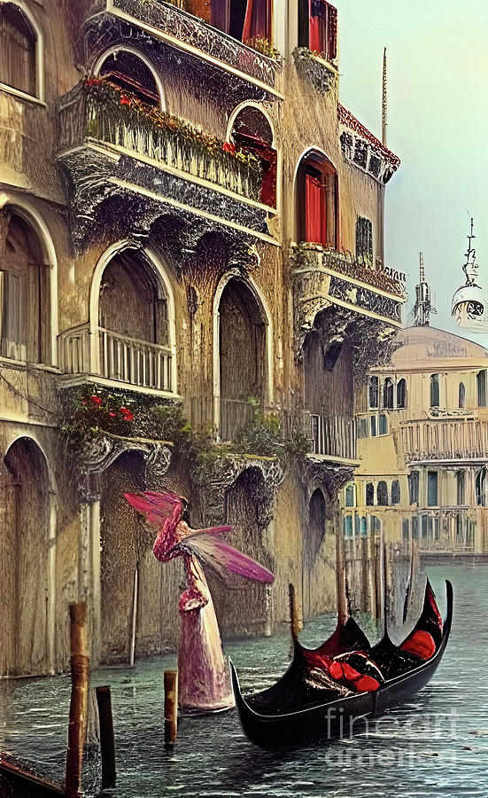 Venice Italy Canals 1 Digital Art by Elaine Manley