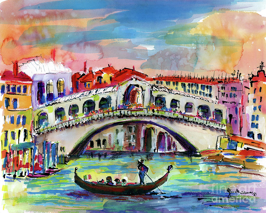 Venice Italy Sparkling Summer Day Painting by Ginette Callaway