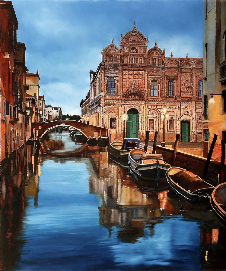 Venezia la chiesa allalba Painting by Guido Borelli