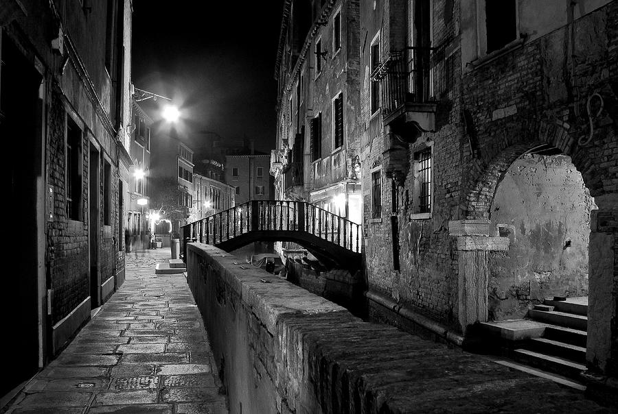 Venice Night in Black and White Photograph by Eyes Of CC