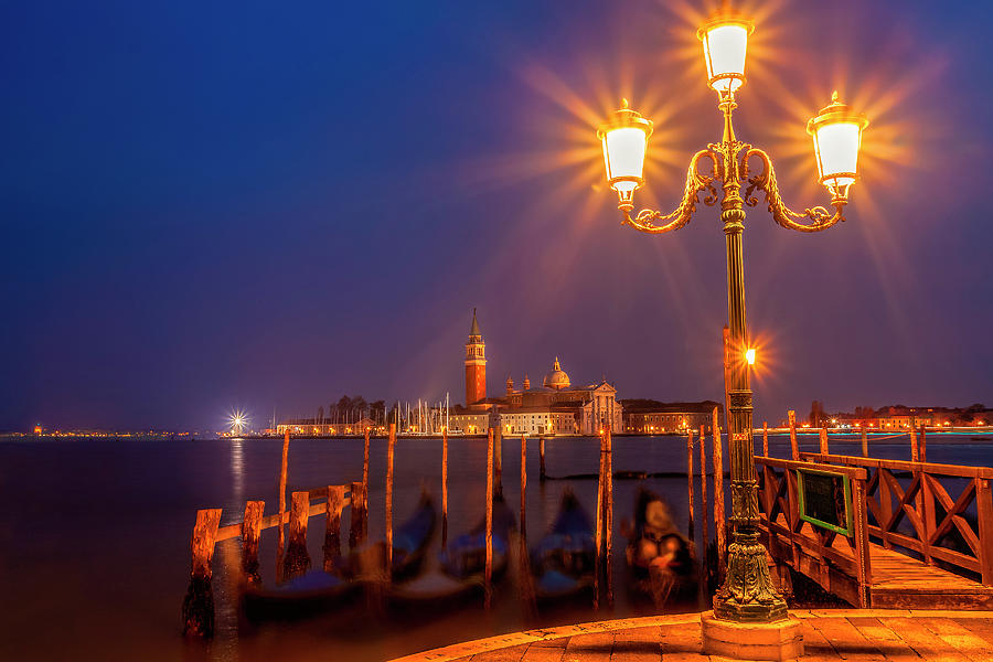 Venice Night Scene Photograph by Andrew Soundarajan