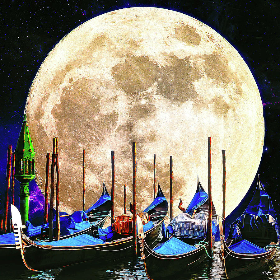 Venice night sky II Digital Art by Larry Tingley