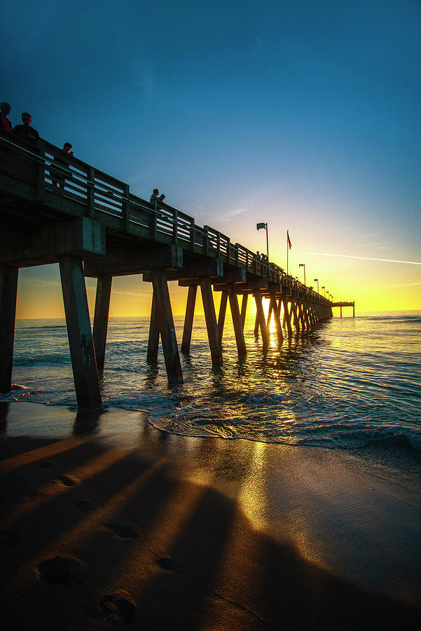 Sunset Photograph - Venice Pier Sunset by Mike Brown