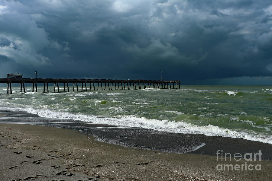 Architecture Photograph - Venice Pier Under Storm Clouds by Christiane Schulze Art And Photography