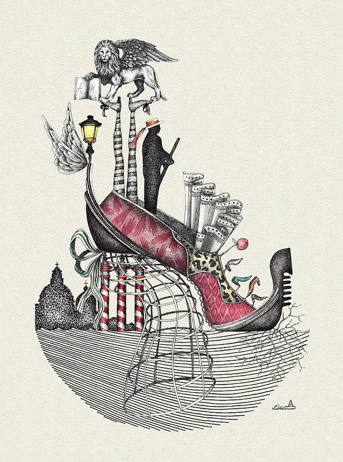Italian Design Digital Art - Venice Shoe by Kelly Borsheim