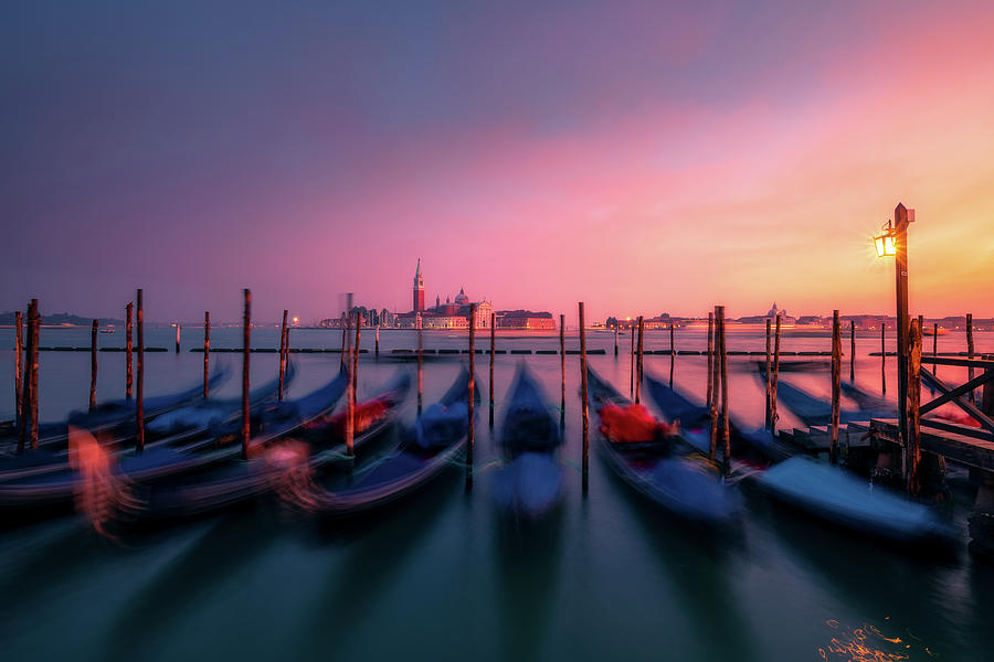 Venice Sunset #1 Photograph by Henry w Liu