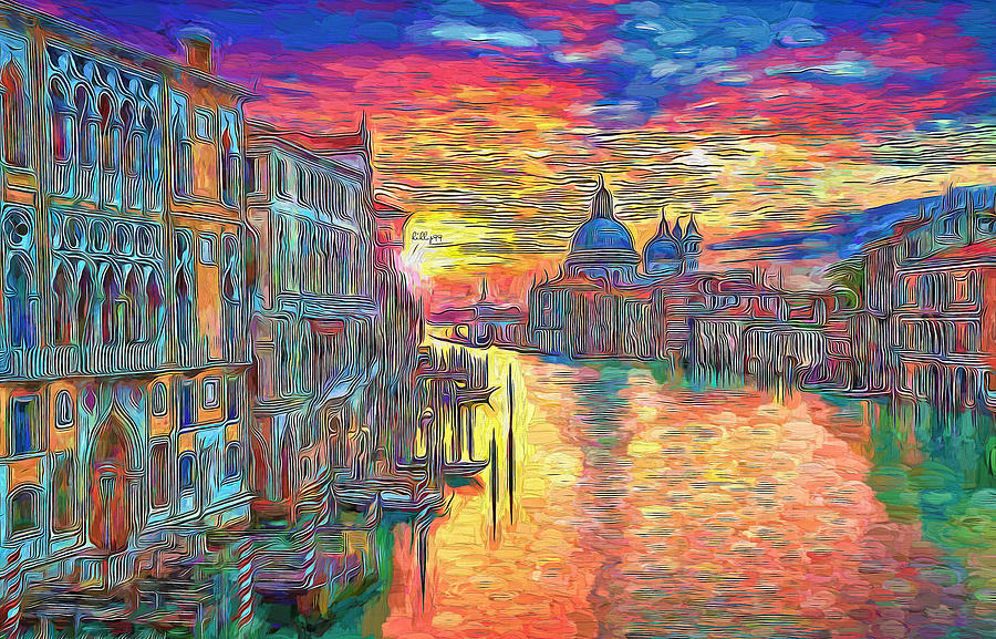 Venice sunset Painting by Nenad Vasic