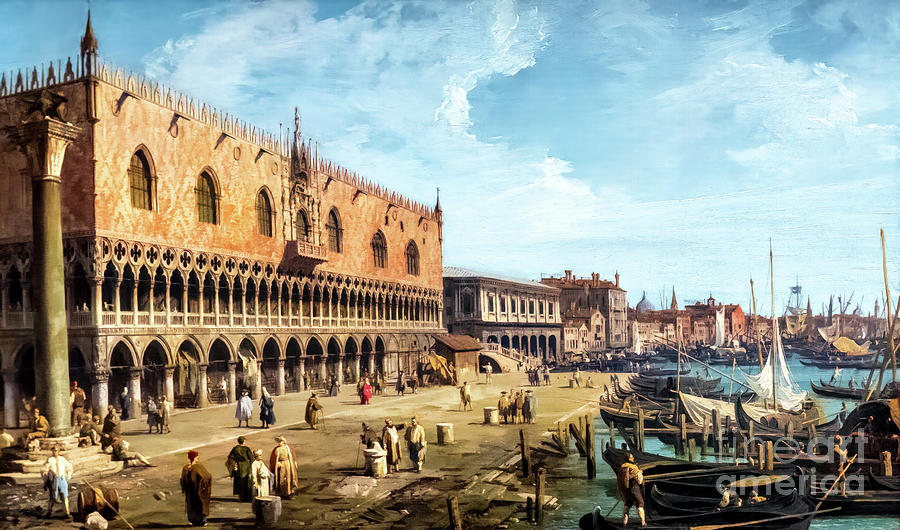 Venice The Doges Palace and the Riva degli Schiavoni by Canalet Painting by Canaletto