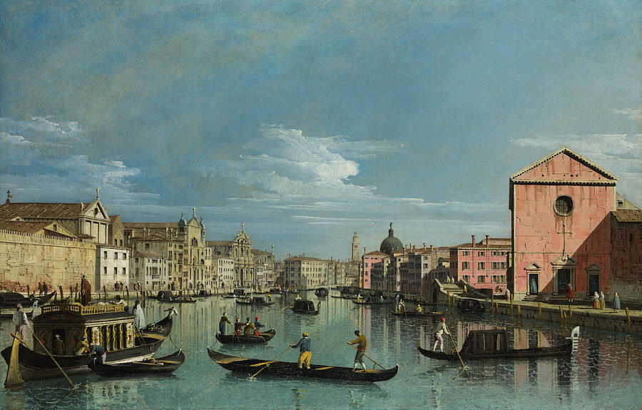 Venice  The Grand Canal facing Santa Croce Drawing by Bernardo Bellotto