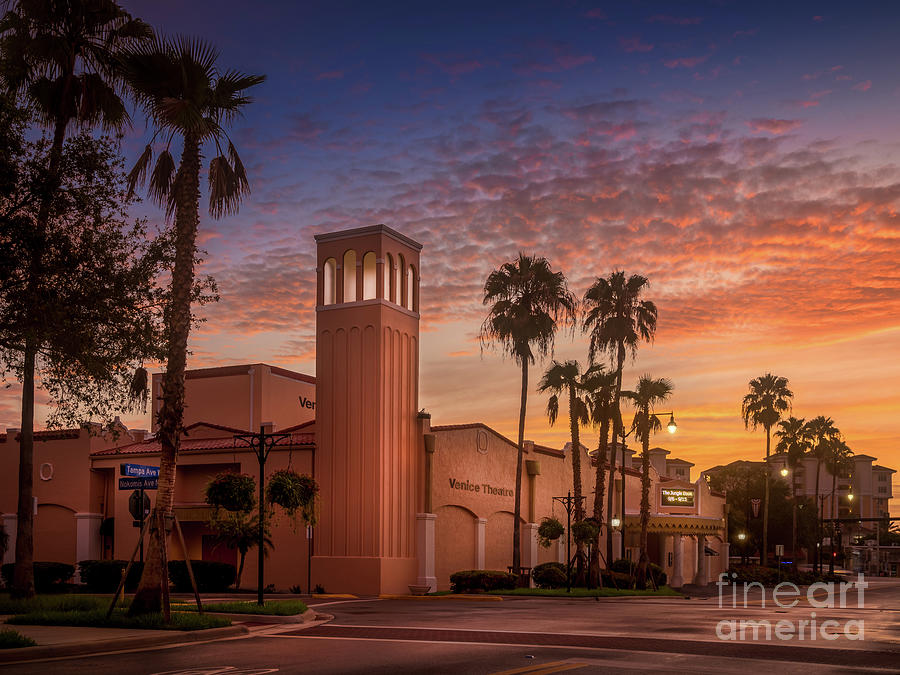 Venice Theater at Sunrise in Florida Photograph by Liesl Walsh