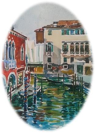 Venice White Painting by Anna Lobovikov-Katz
