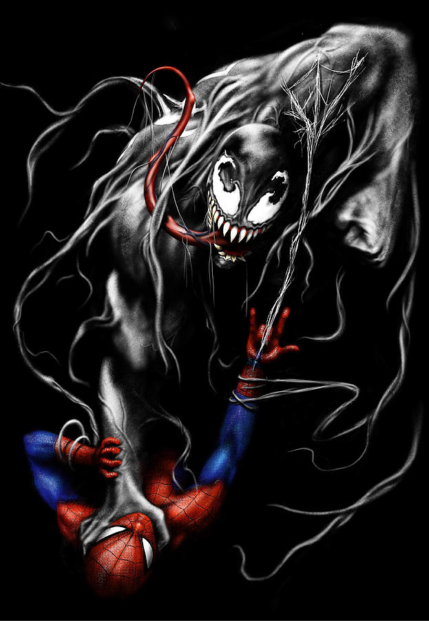Venom Vs Spiderman Digital Art By Ahinta Mubasiroh Fine Art America