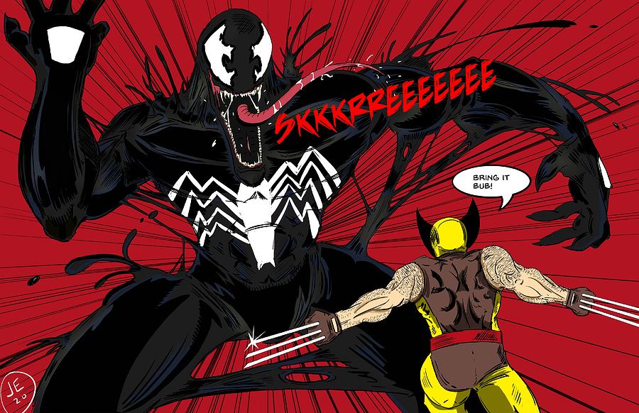 Venom Vs Wolverine Digital Art By Jon Edwards