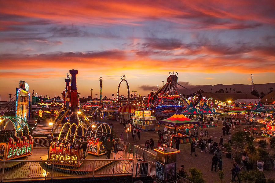 Ventura, California Fair at Sunset 2013 Photograph by John A Rodriguez