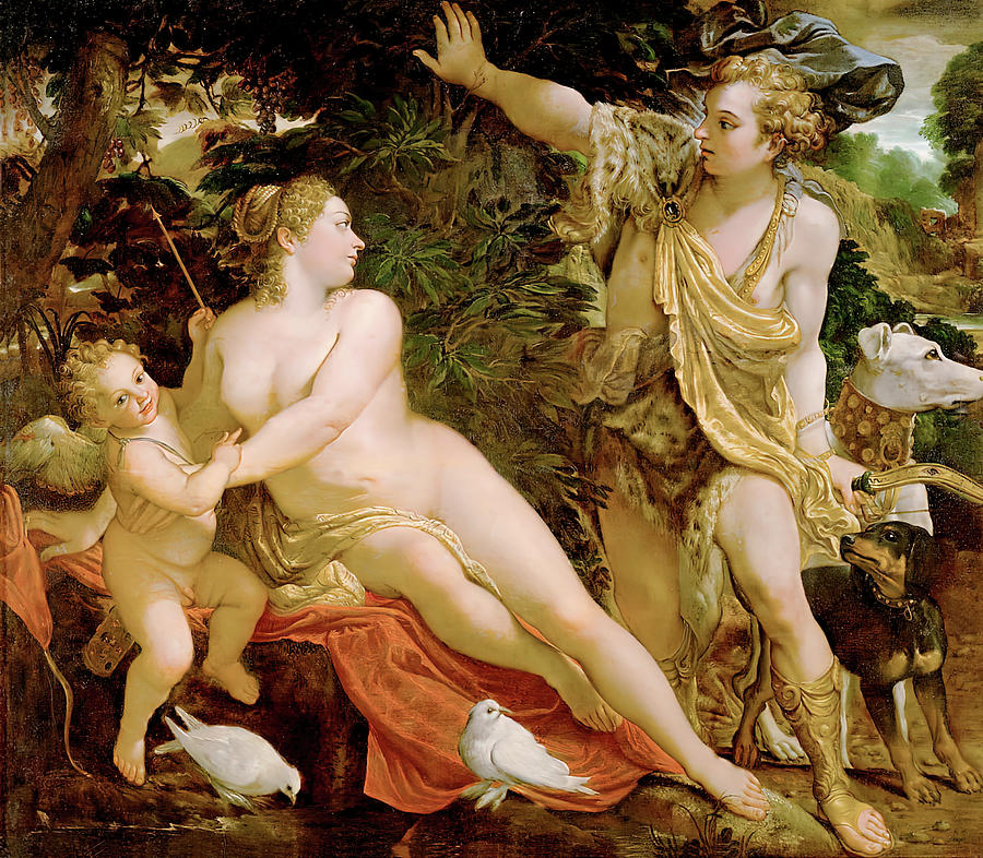 Venus and Adonis Painting by Annibale Carracci